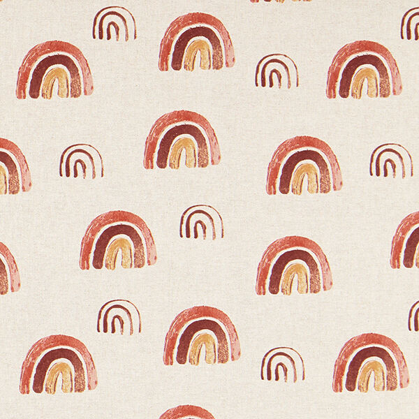 Tissu de décoration Semi-panama Arc-en-ciel – nature/rouge,  image number 1