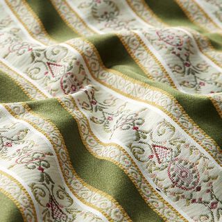 Tissu d’ameublement jacquard Rayures Biedermeier – crème/olive, 