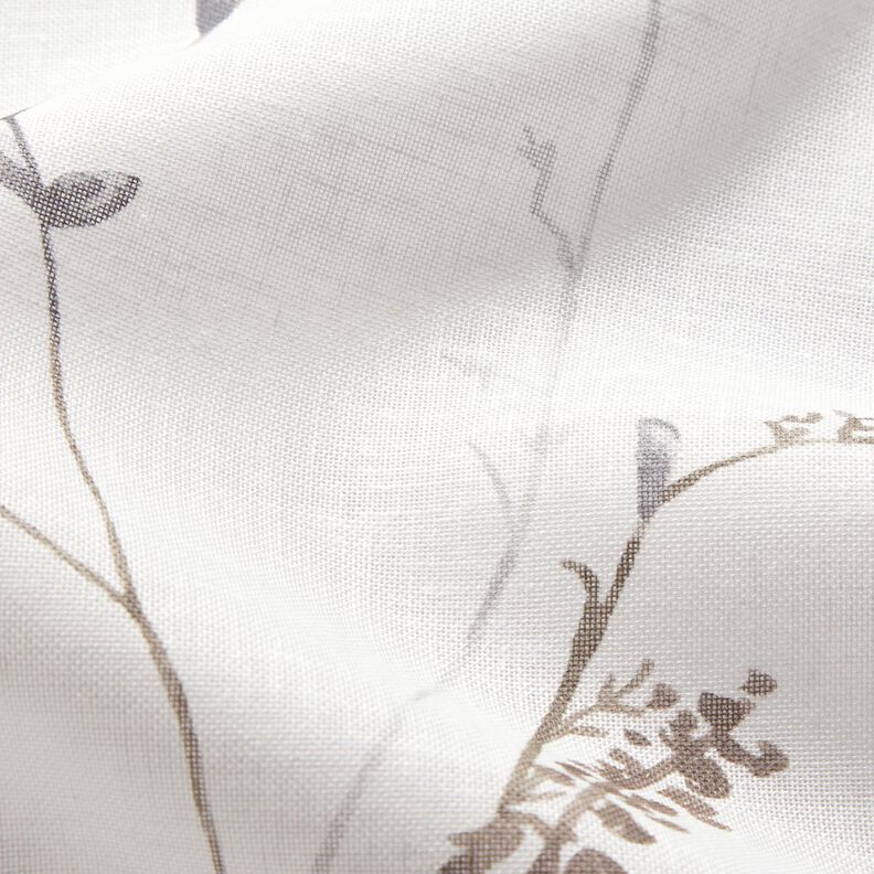 Tissu pour voilages Voile Branches tendres – blanc/argent,  image number 5