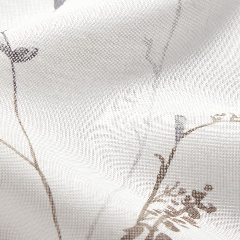 Tissu pour voilages Voile Branches tendres – blanc/argent, image number 5