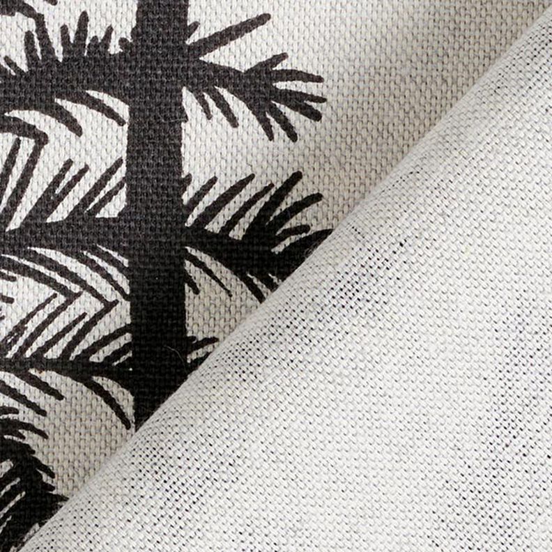 Tissu de décoration Semi-panama Palmiers – marron noir,  image number 4