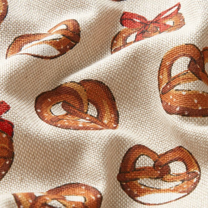 Tissu de décoration Semi-panama Bretzels – marron/nature, image number 2