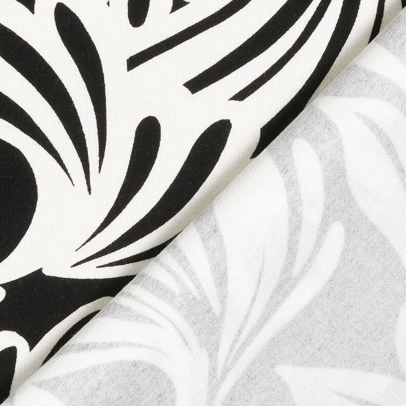 Jersey viscose Fleurs abstraites – noir/ivoire, image number 4