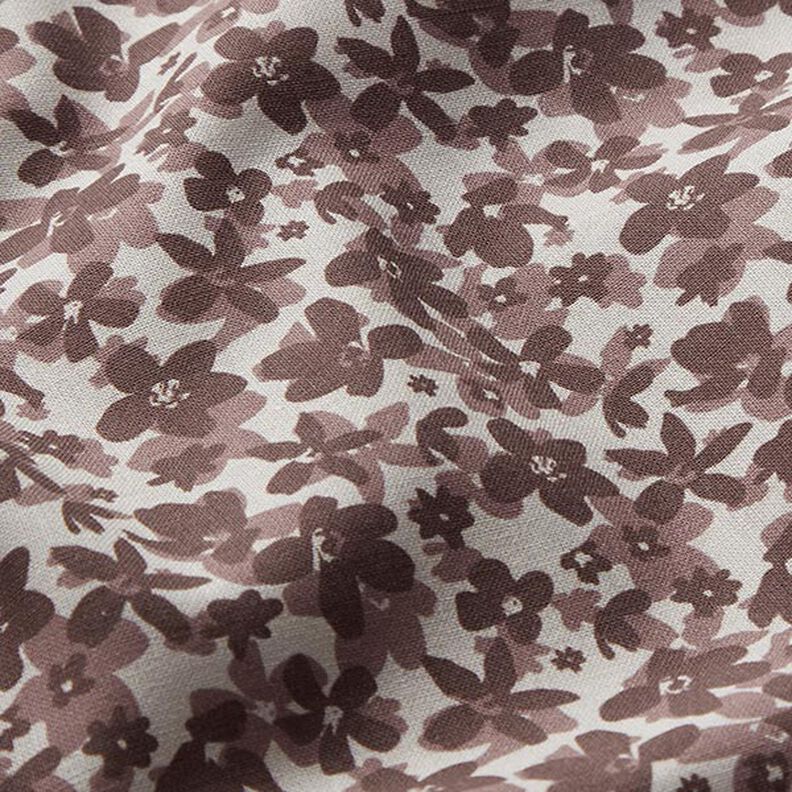 Popeline coton Mer de fleurs – taupe/marron,  image number 2