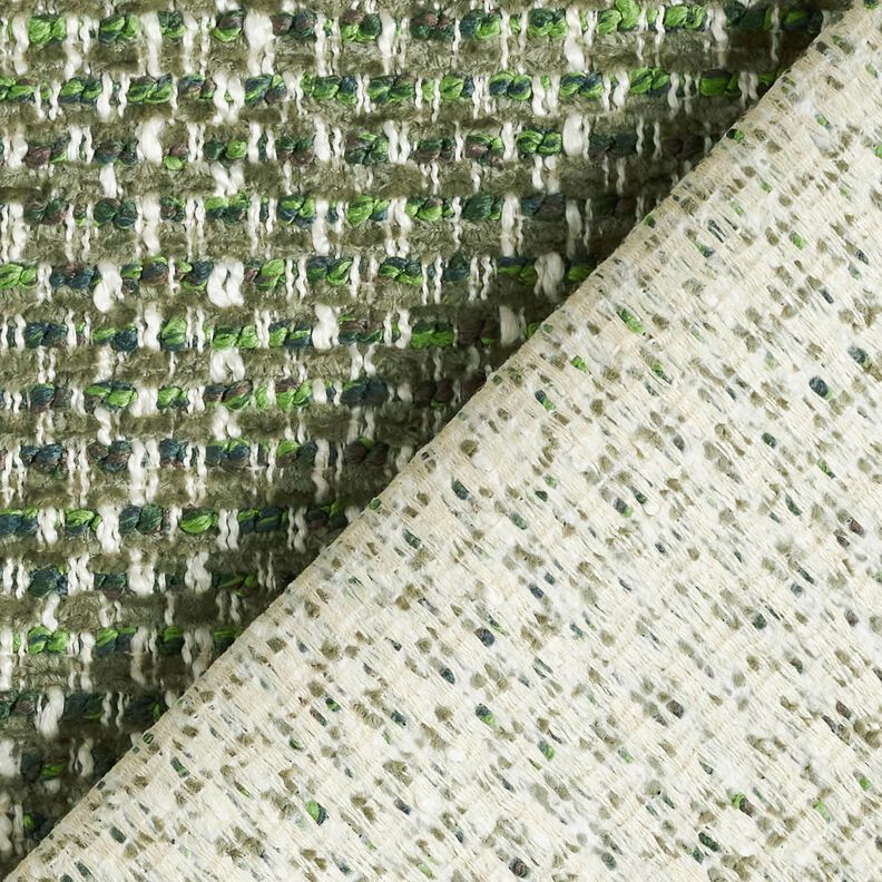 Tissu de revêtement tissu aspect bouclé coloré – pin foncé/crème, image number 3