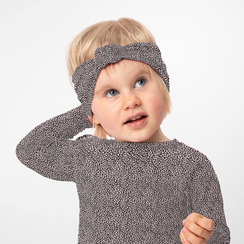 Jersey coton Mini imprimé léopard – rose clair/noir, image number 6