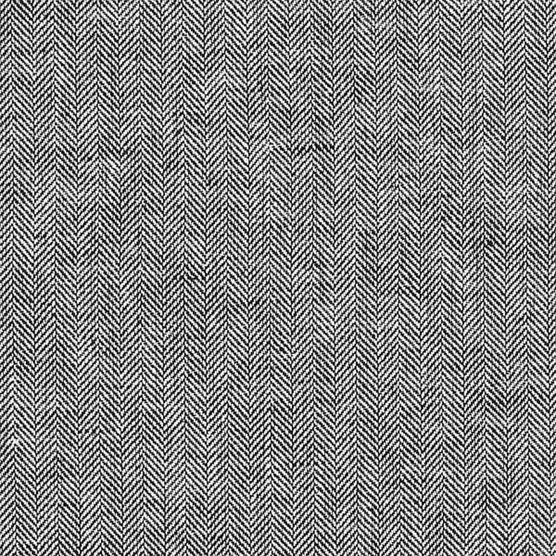 Mélange lin-coton chevron – noir,  image number 1