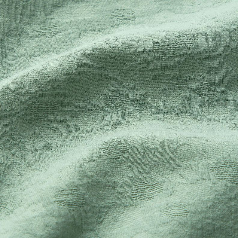 Tissu double gaze de coton Jacquard Fleurs – roseau, image number 2