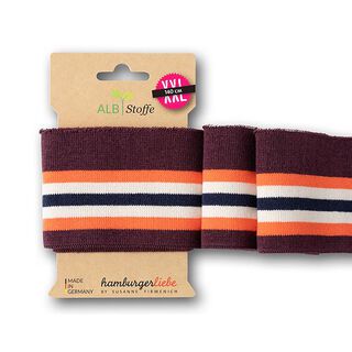 GOTS Bord-côtes CUFF ME COLLEGE [ 140 cm | 7 cm ] | Albstoffe – rouge bordeaux/orange, 
