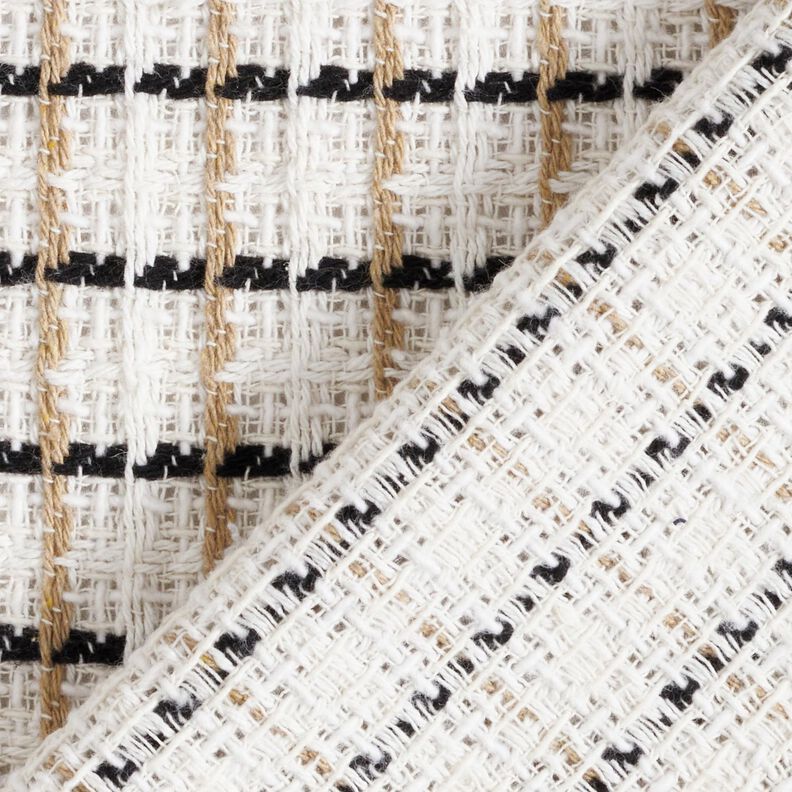 Bouclé brut à carreaux – blanc/beige, image number 4