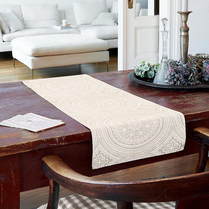 Tissu de décoration Canvas Mandala – nature/blanc,  image number 8