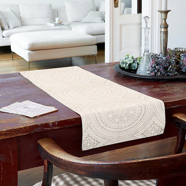 Tissu de décoration Canvas Mandala – nature/blanc,  image number 8