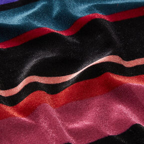 Velours stretch Larges rayures – noir, 