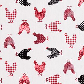 Tissu en coton Cretonne Poules – écru/chili, 