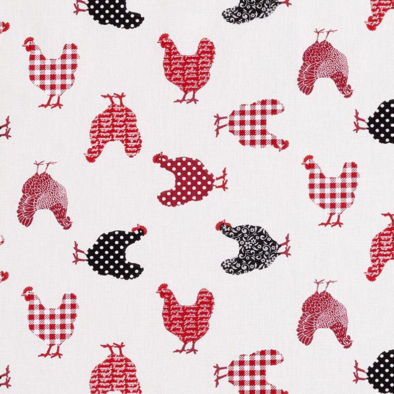Tissu en coton Cretonne Poules – écru/chili, image number 1
