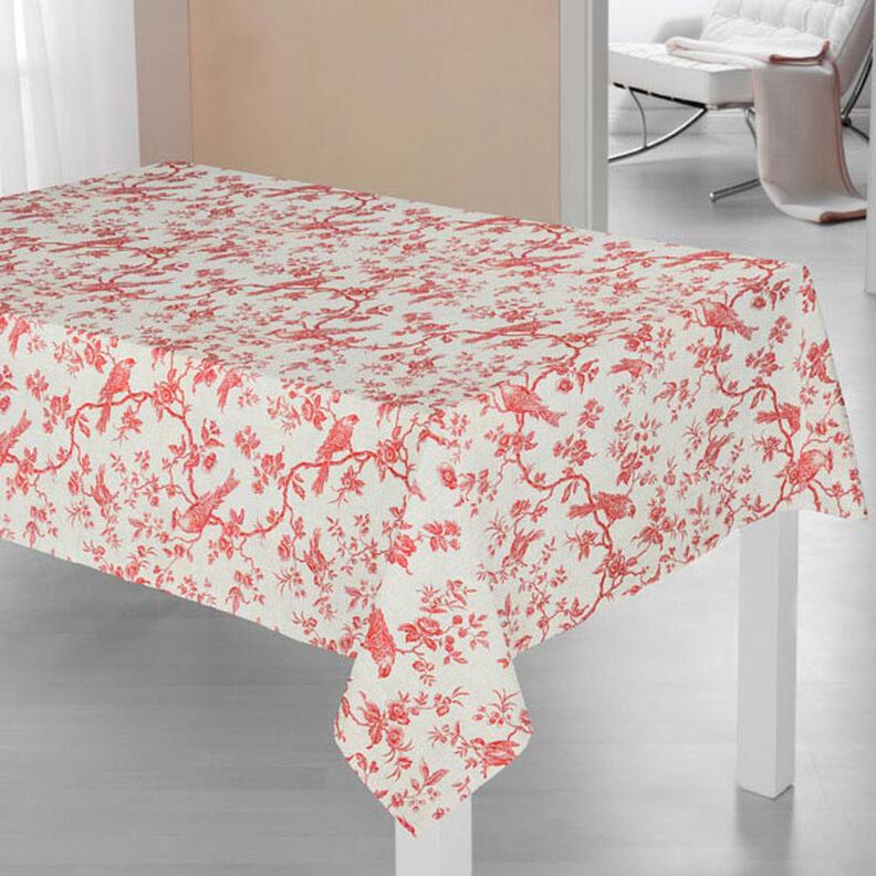 Lin de décoration Oiseaux – carmin,  image number 6