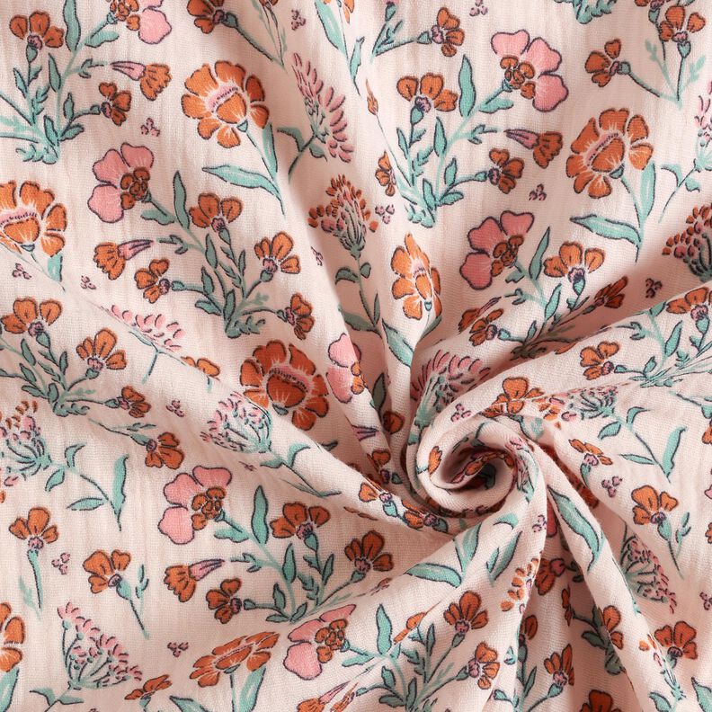 Tissu double gaze de coton Prairie fleurie | Poppy Fabrics – rosé,  image number 3
