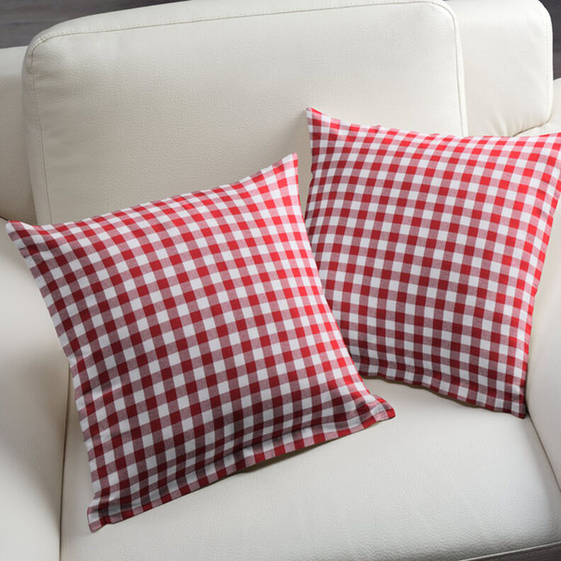 Tissu en coton Vichy à carreaux 1,7 cm – rouge/blanc,  image number 4