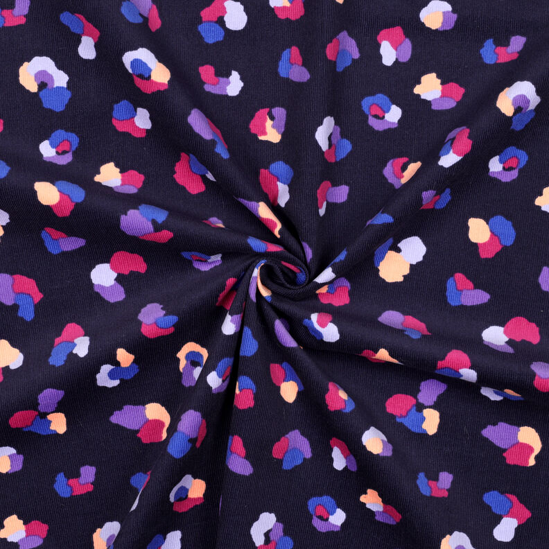 Velours milleraies taches léopard colorées | Poppy Fabrics – bleu marine, image number 3