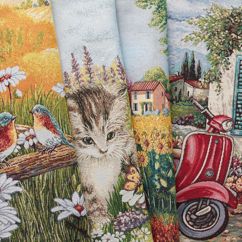 panneau décoratif Gobelin Chaton joueur – carmin/beige clair,  image number 5