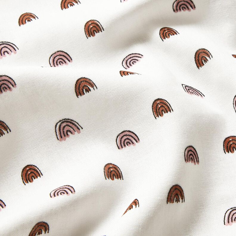 Tissu gaze de coton petits arcs-en-ciel, lisses – ivoire/rose, image number 3