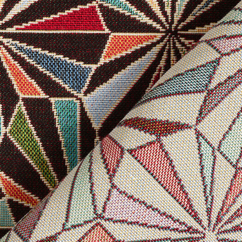 Tissu de décoration Gobelin Losanges – noir/vert, image number 4