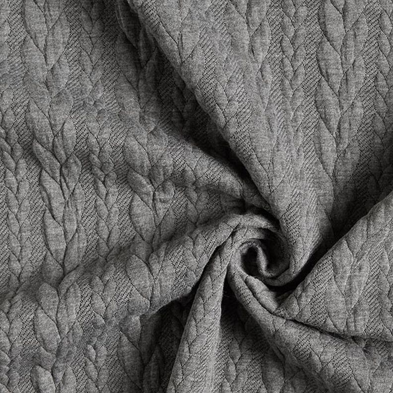 Jersey jacquard Cloqué Torsades – gris clair,  image number 3