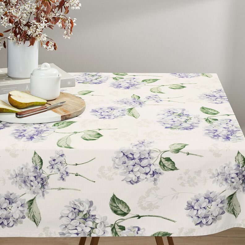 Tissu de décoration Panama Hortensias – ivoire/lilas, image number 8