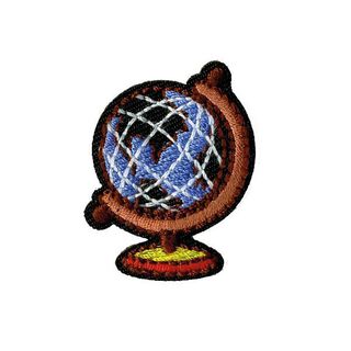 Application globe [ 3 x 3 cm ] – bleu/marron, 