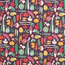 Tissu en coton Cretonne Variété de légumes – aubergine/vert,  thumbnail number 1