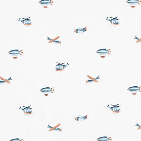 GOTS Jersey coton Objets volants rétro Impression numérique – ivoire, 