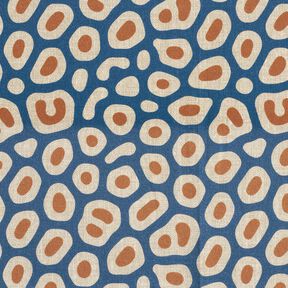 Tissu de d&eacute;coration Semi-panama motif l&eacute;opard abstrait &ndash; bleu/noix de cajou, 