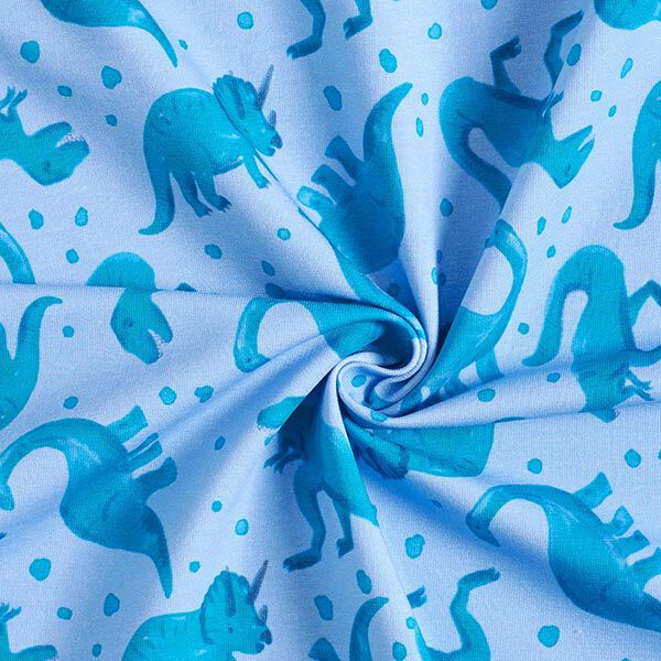 French Terry Sweat d’été Dinosaures | PETIT CITRON – bleu clair, image number 3
