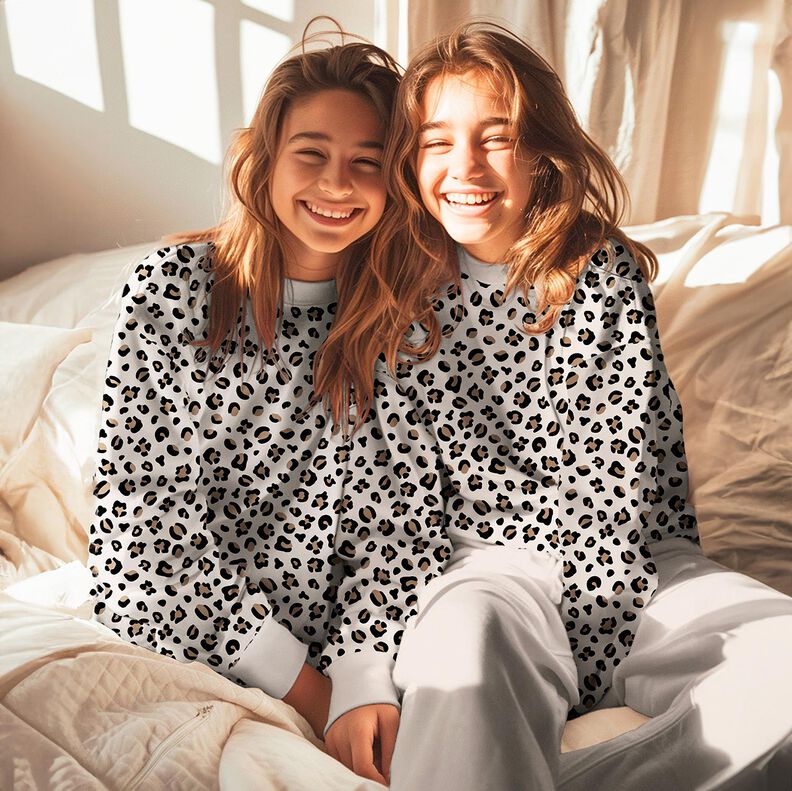 Sweatshirt gratté Imprimé lion | Poppy Fabrics – crème/anémone, image number 5