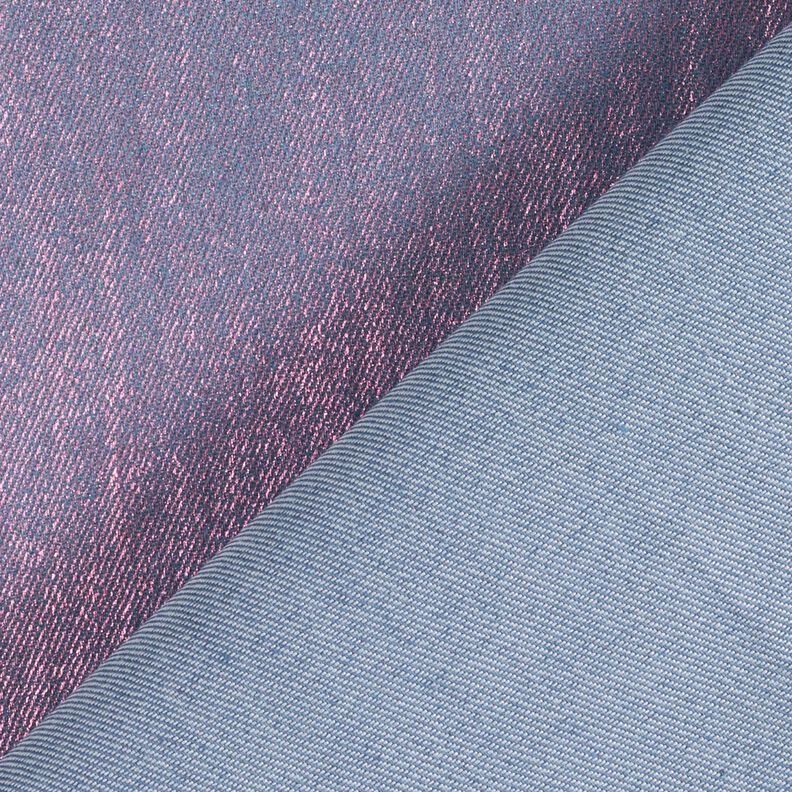 Denim stretch métallisé – gris bleu/rose intense,  image number 4