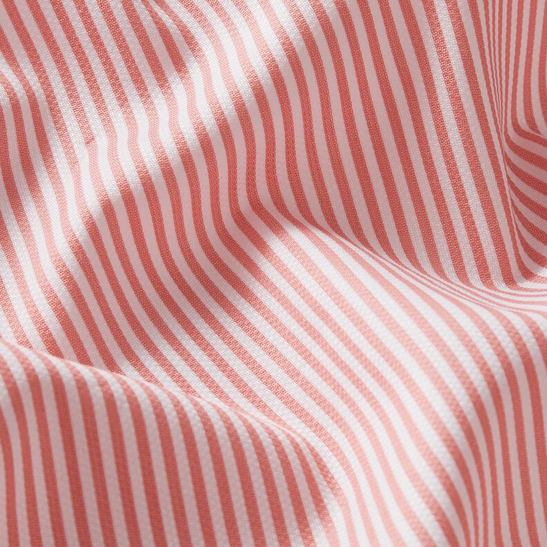 Tissu en coton Fines rayures – blanc/orange pêche,  image number 2