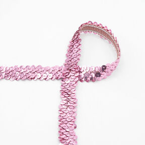Bordure élastique paillettée [20 mm] – rose, 