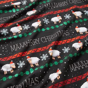 French Terry Sweat d’été Määährry Christmas | Glitzerpüppi – noir/chili, 
