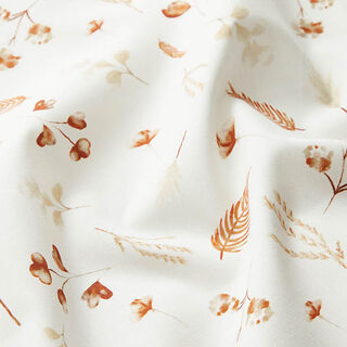 Tissu en coton Popeline Fleurs sauvages – blanc, 