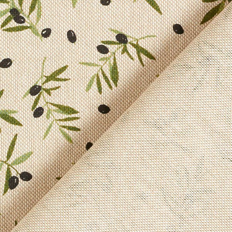 Tissu de décoration Semi-panama Olives noires – nature,  image number 6