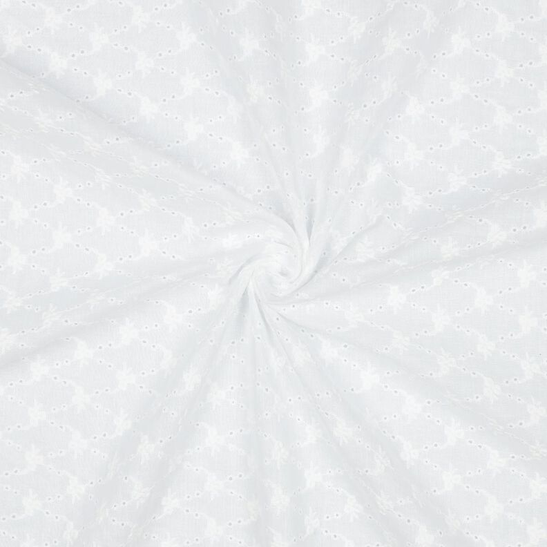 Tissu en coton Dentelle brodée Losanges de fleurs | Poppy Fabrics – blanc,  image number 3