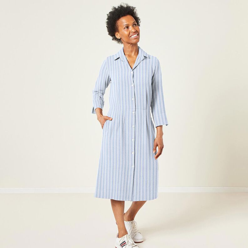 Seersucker Coton Mélange de rayures – bleu/blanc,  image number 6