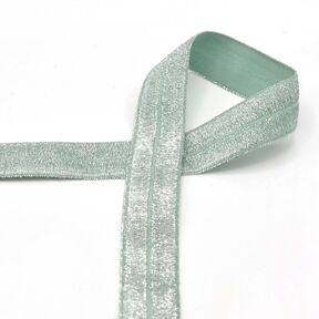 Biais élastique (pré-plié) pailleté [20 mm] – menthe, 