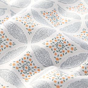 Tissu en coton Popeline Cercles de leurs – blanc/vert, 