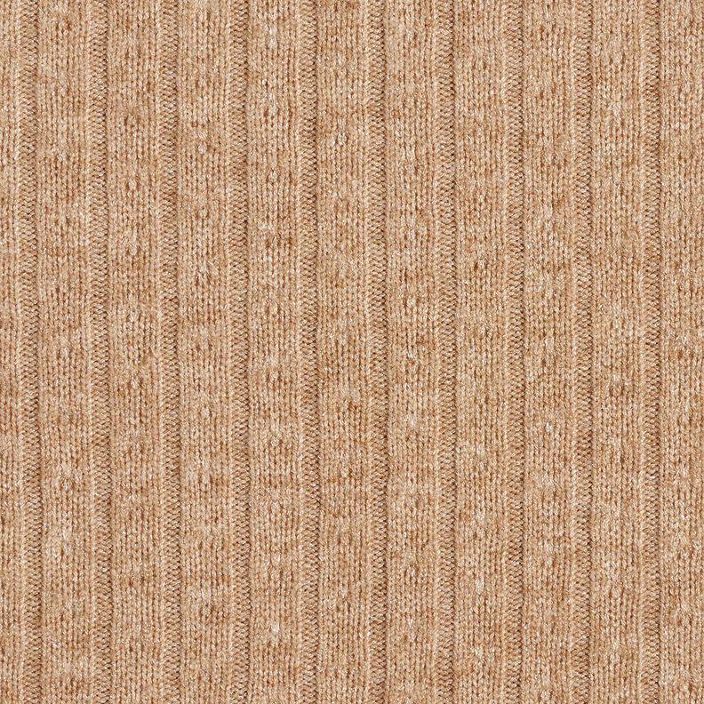 Tissu maille Tissu ajouré à rayures pailletées élégantes – marron clair, image number 1