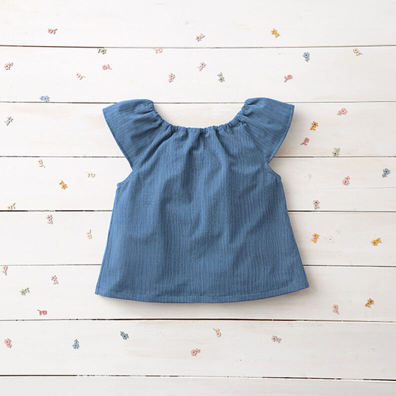 Tissu double gaze de coton – bleu acier,  image number 8