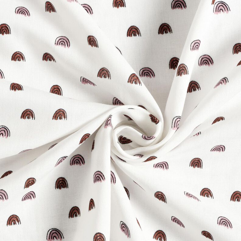 Tissu gaze de coton petits arcs-en-ciel, lisses – ivoire/rose, image number 4