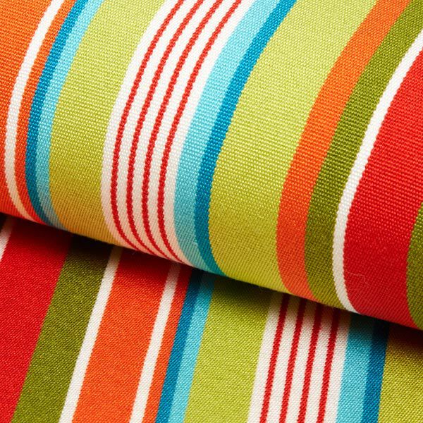 Extérieur Tissu pour chaise longue Rayures verticales, 44 cm – vert/rouge,  image number 1