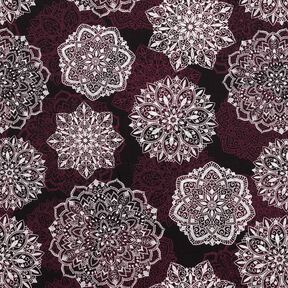 Jersey coton Mandalas | Glitzerpüppi – merlot/argent, 