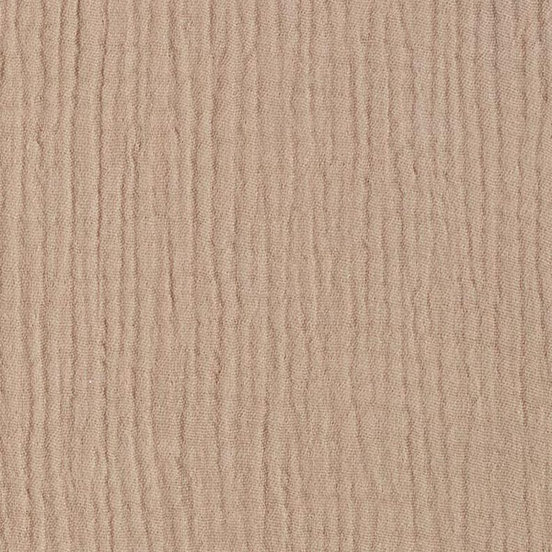 GOTS Tissu triple gaze de coton – beige foncé,  image number 4